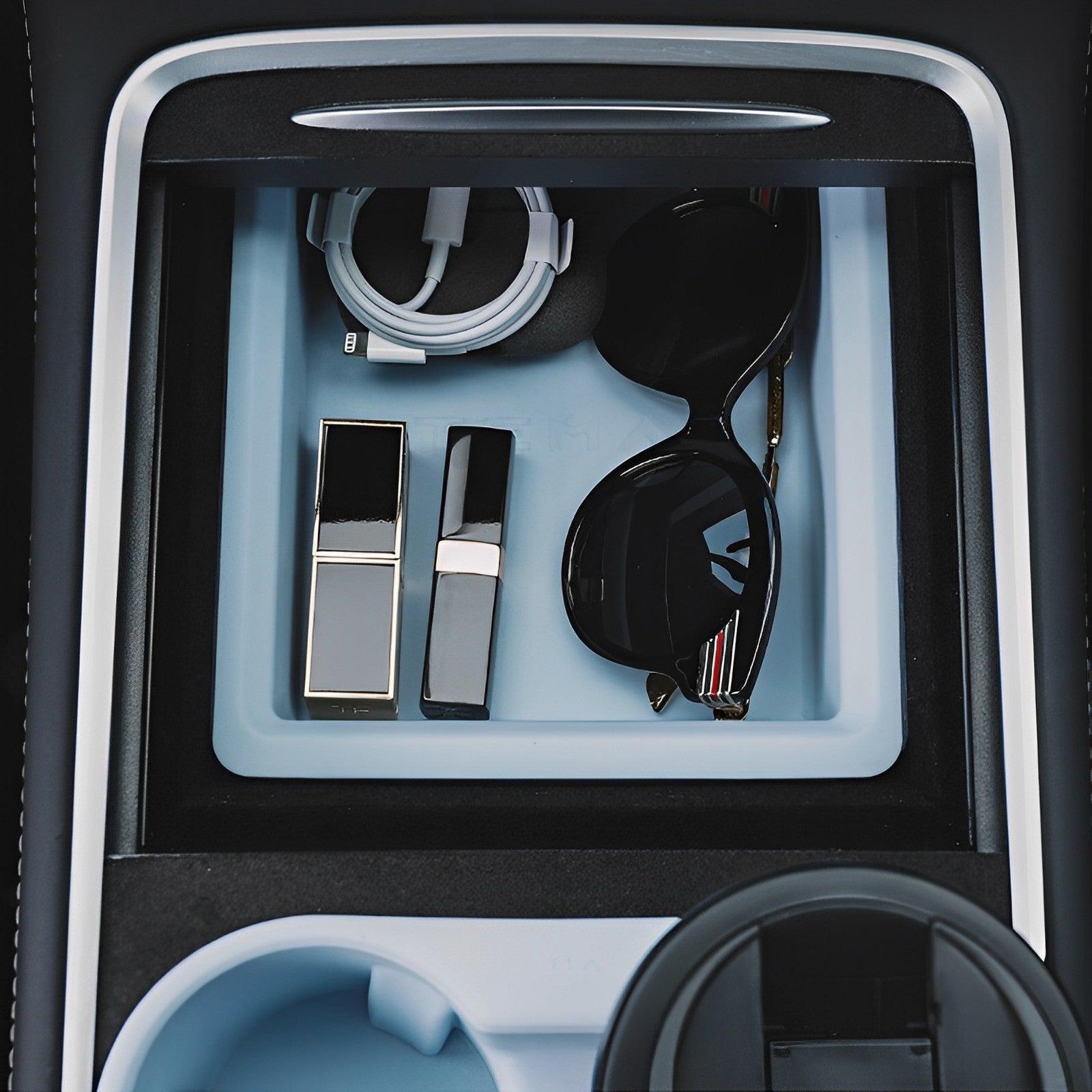 Model 3/Y Double-layer Organizer - Sliding Center Console Tray for Tesla(2021-2023) - Evooor