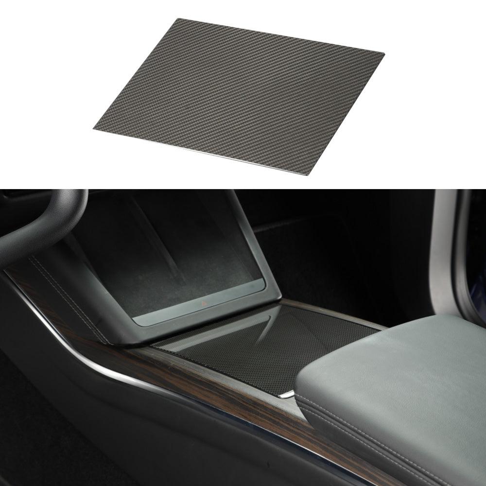 High-Quality Carbon Fiber Center Console Cover for Tesla Model S/X 2022+: Enhance Your Car's Interior Style - Evooor
