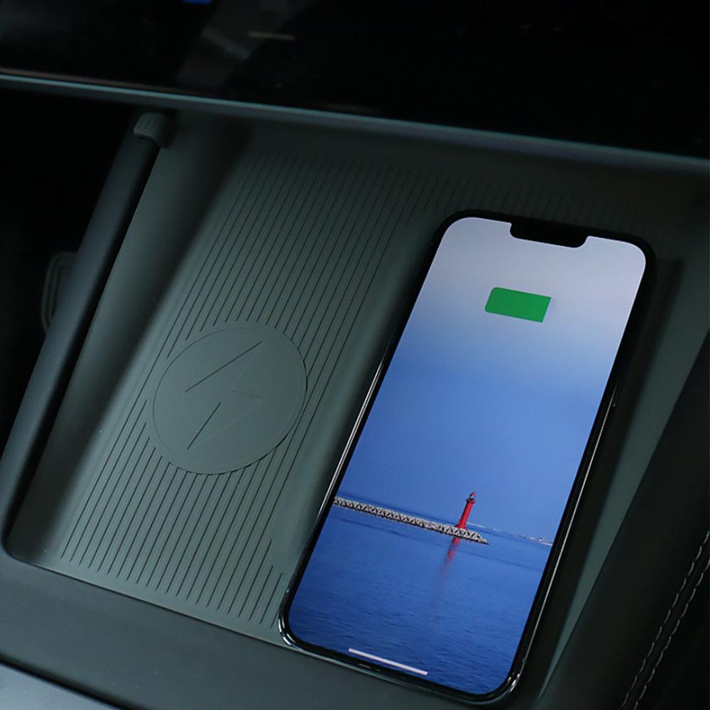 Premium Non-Slip Silicone Wireless Charging Mat for Tesla Model 3 - Compatible with Highland Models 2024 and Later - Evooor