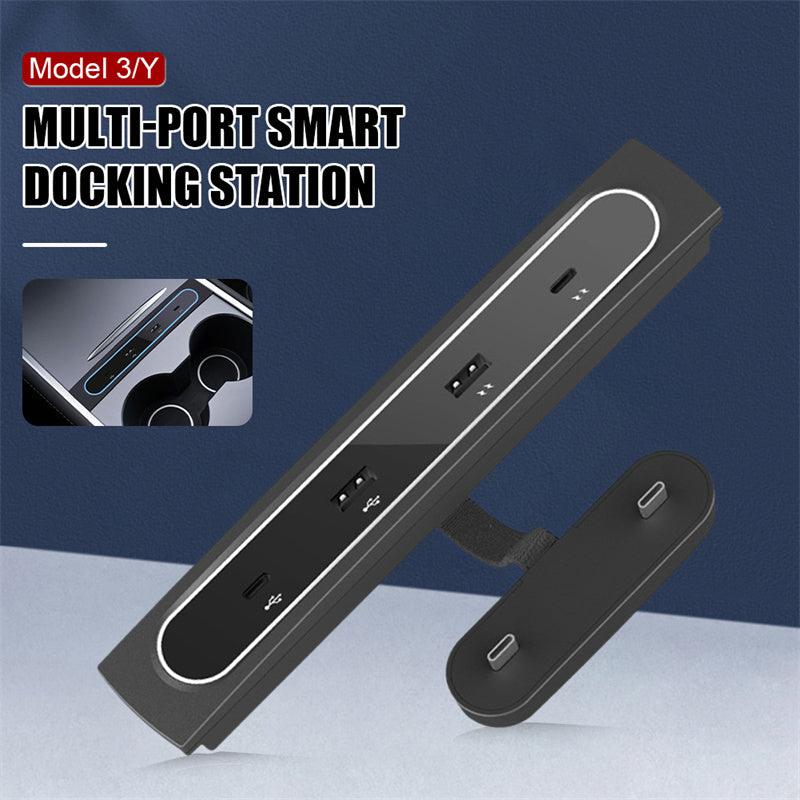 Model 3/Y USB Extender Charger Type C 27W Max Quick Charger Intelligent Stand Shunt Accessories For Tesla(2021-2023) - Evooor