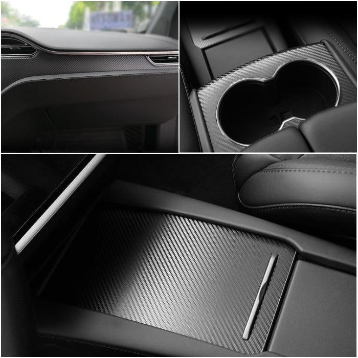 Premium Carbon Fiber Interior Vinyl Wrap Set for Tesla Model S (2012-2020) - Exclusively for Left-hand Drive Models - Evooor