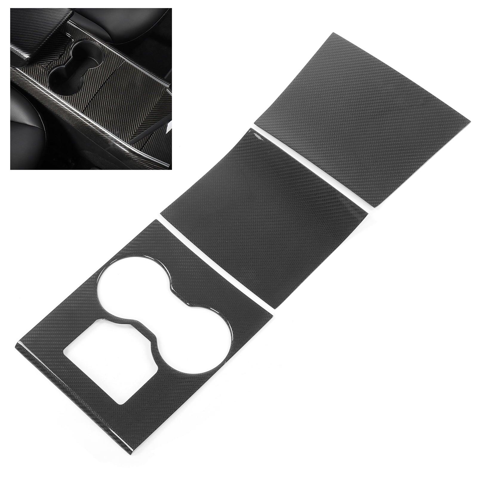 [Real Carbon Fiber] Model 3 Center Console Overlays, Decoration Wrap Cover (Gen. 1) for Tesla(2017-2020) - Evooor