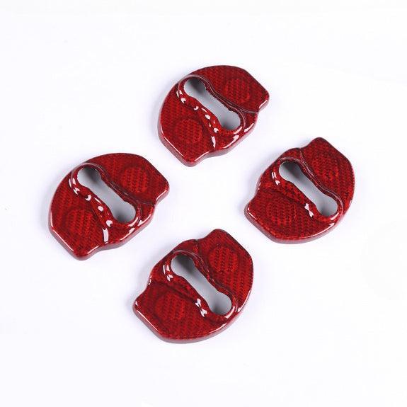 Model 3/Y [Real Carbon Fiber] Tesla Door Latch Lock Cover Protector For Tesla(4pc) (2017-2023) - Evooor