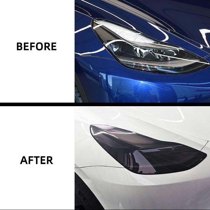 Tesla Model 3 & Y Headlight Protection Film (1 Pair) - Smoked (2017-2023) - Evooor
