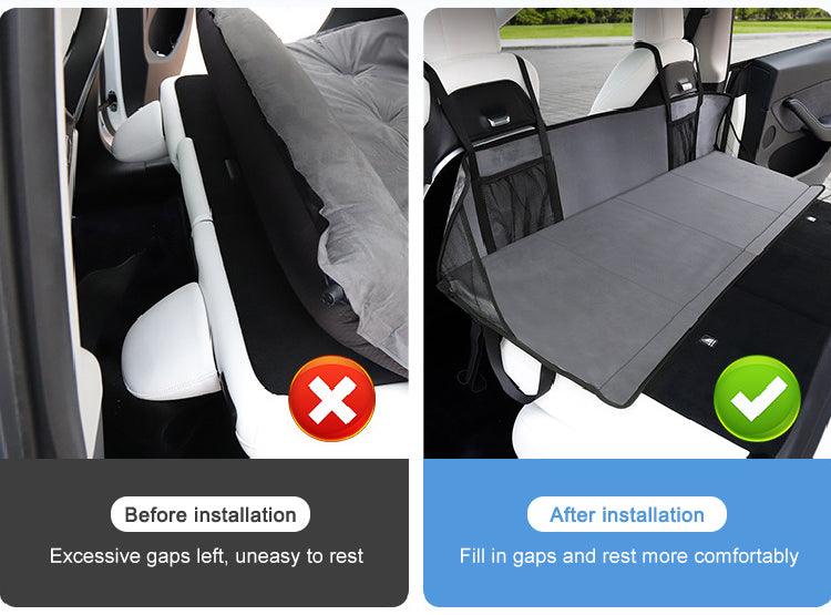 Protective Flannel Mattress Topper with Head Rest for Tesla Model 3/Y Camping Trips - Evooor