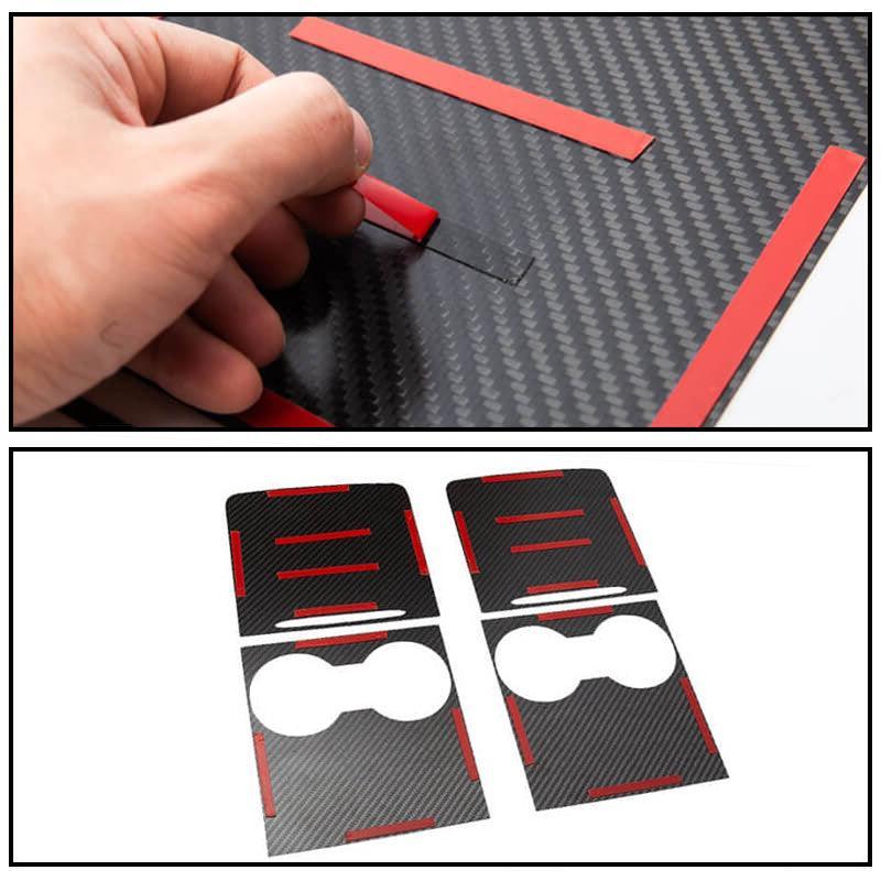 [Real Carbon Fiber] Model 3/Y Center Console Overlays (Gen. 2) for Tesla(2021-2023) - Evooor
