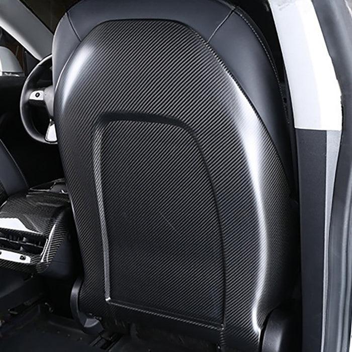 High-Quality Carbon Fiber Backseat Covers for Tesla Model 3/Y - Set of Rear Seat Back Overlays (2017-2023) - Evooor