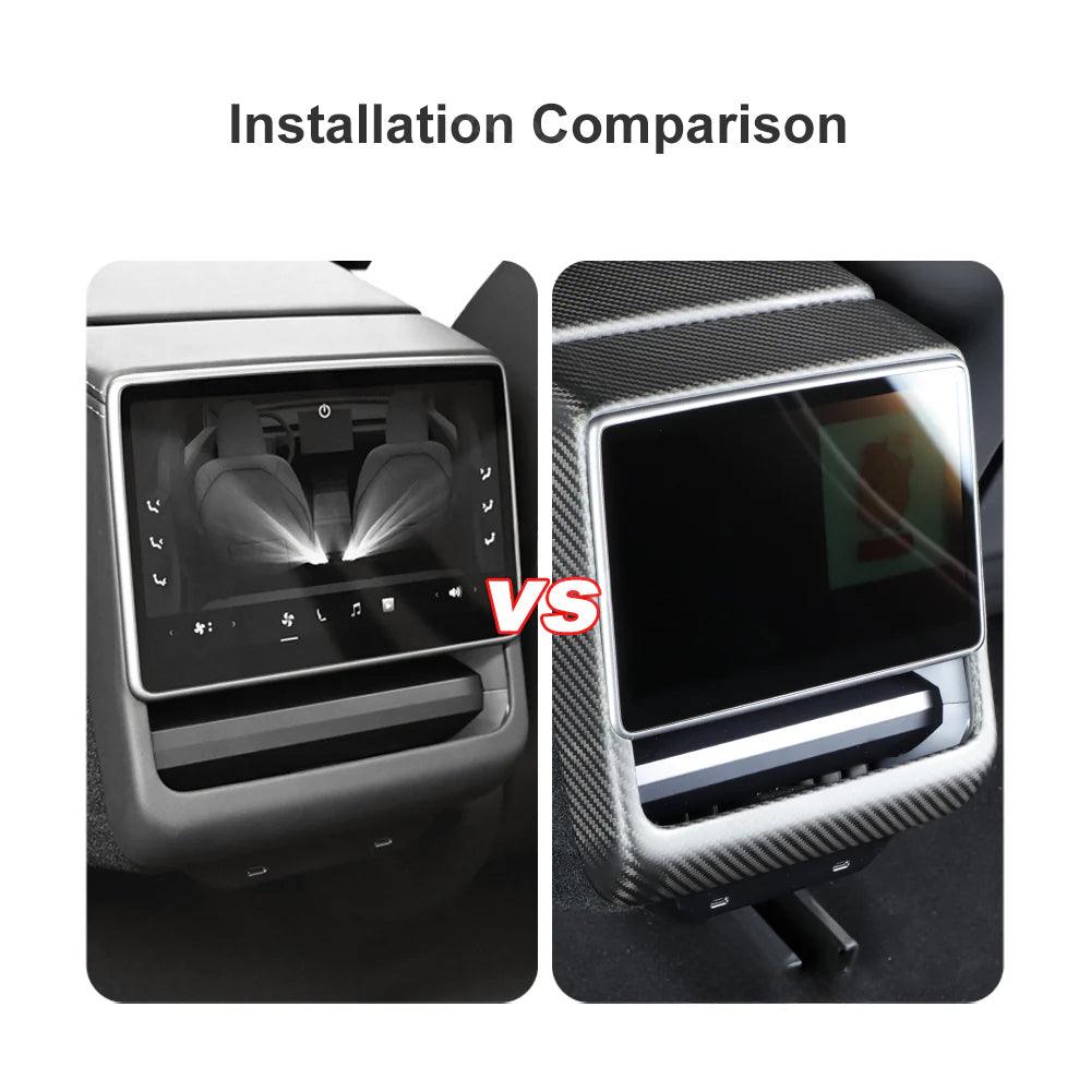 [Real Carbon Fiber] Rear AC Vent Cover for Tesla Model Y Juniper 2025+ - Evooor