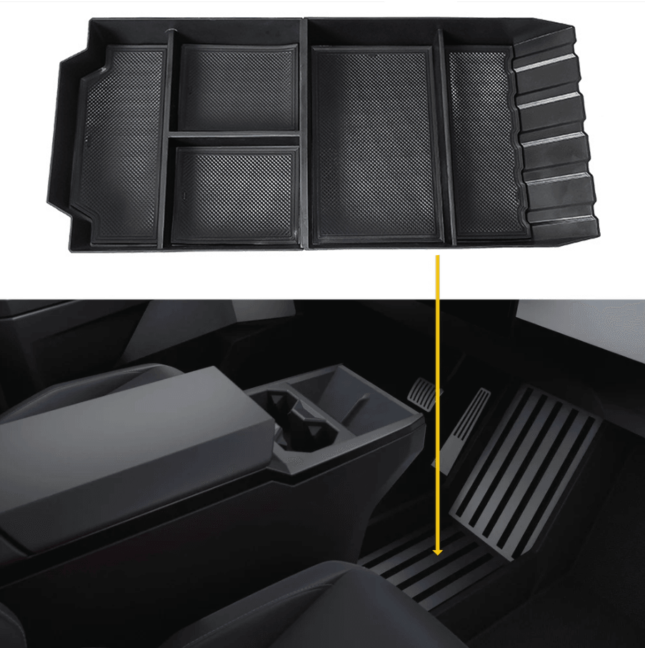 Lower Center Console Tray Floor Storage Organizer for Tesla Cybertruck - Evooor