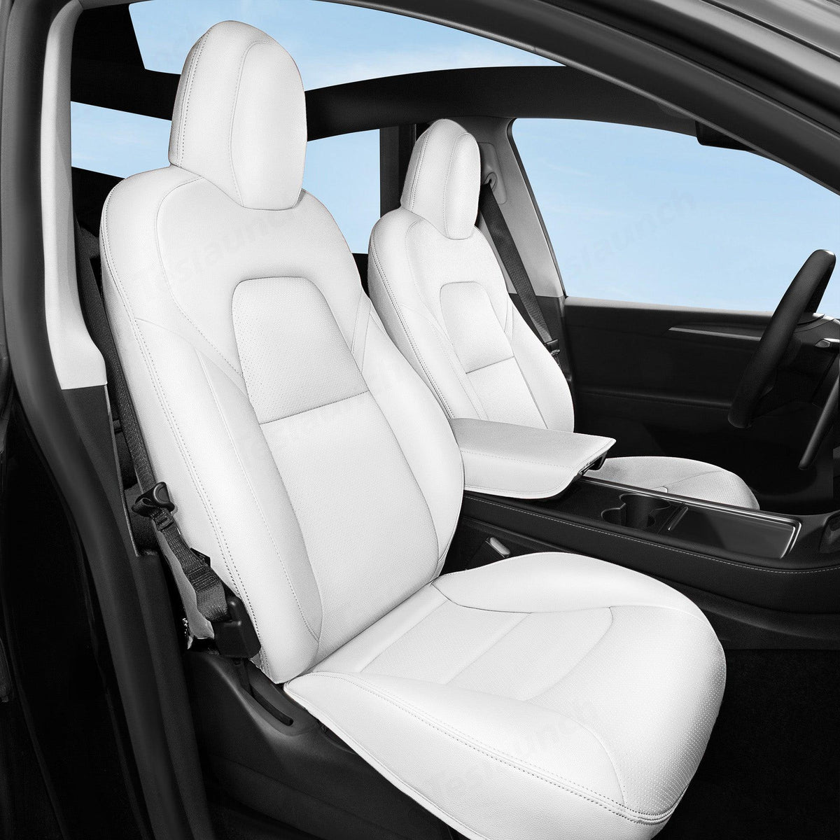 Premium Tesla Model Y 7 Seater Seat Cover Set with Upgraded 2nd-Row 40/60 Split Bench Design for Ultimate Comfort and Protection - Evooor