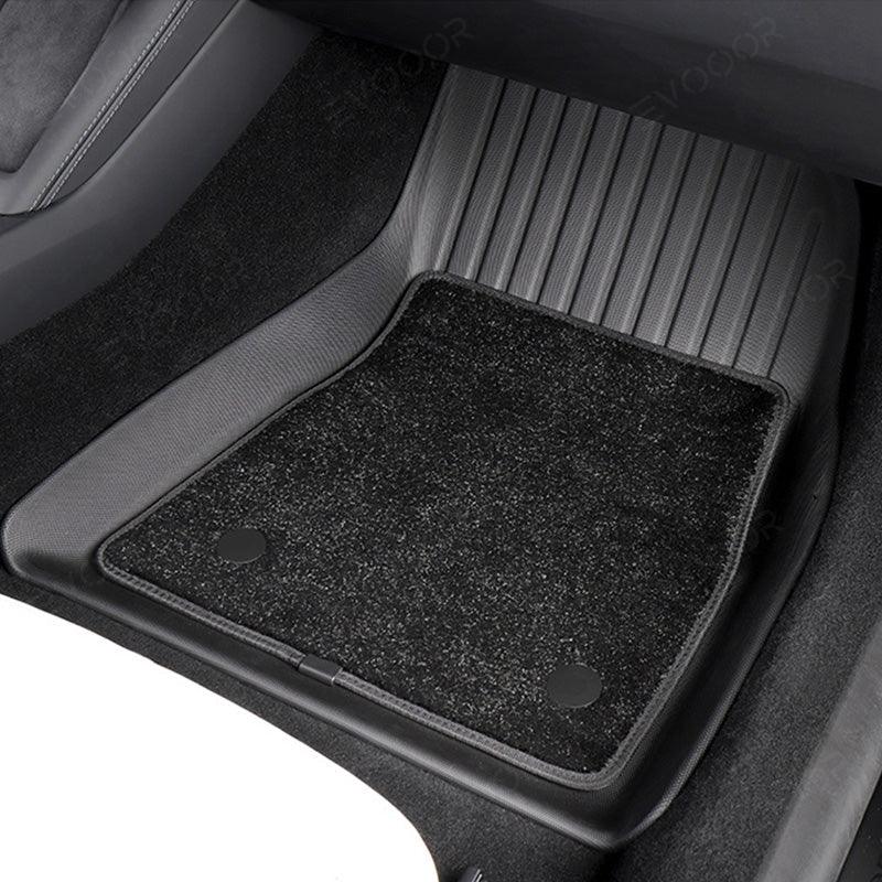 Model 3 Floor Mats All Weather Double Layer Flocking TPE For Tesla(2017-2023) - Evooor