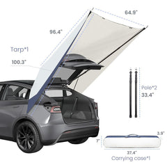 Portable Tesla Model Y Car Camping Tent with Rear Canopy for Outdoor Adventures