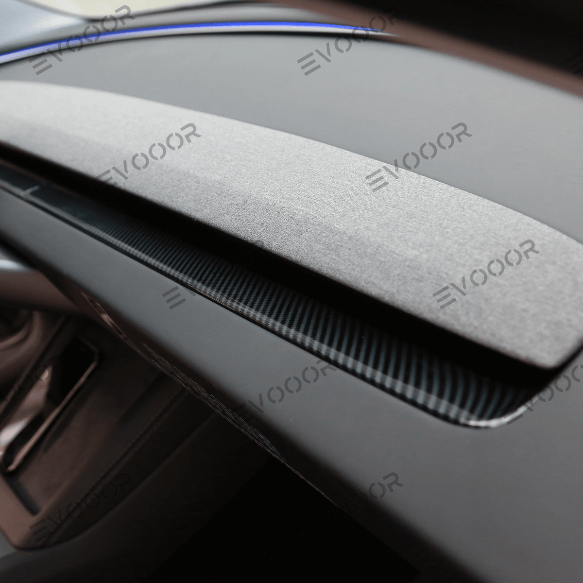 2024 Model 3 Highland Dashboard Cover Segmented Long Decorative Strip (Carbon Fiber Pattern ABS) for Tesla