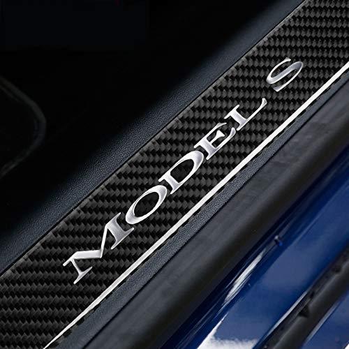 Durable Carbon Fiber Door Sill Guards (2 Pieces) for Tesla Model S - Shield and Protect Your Car's Entryway (2016-2020) - Evooor