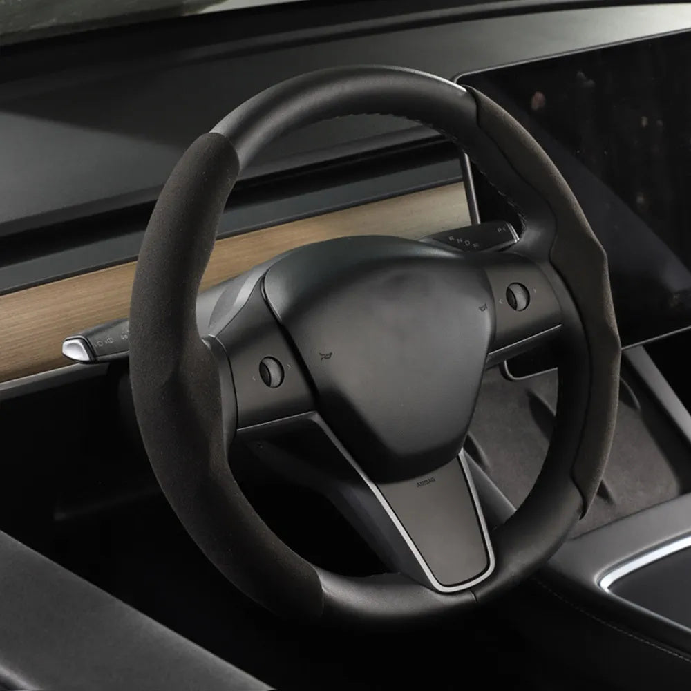 Model 3/Y Alcantara Steering Wheel Caps Cover for Tesla