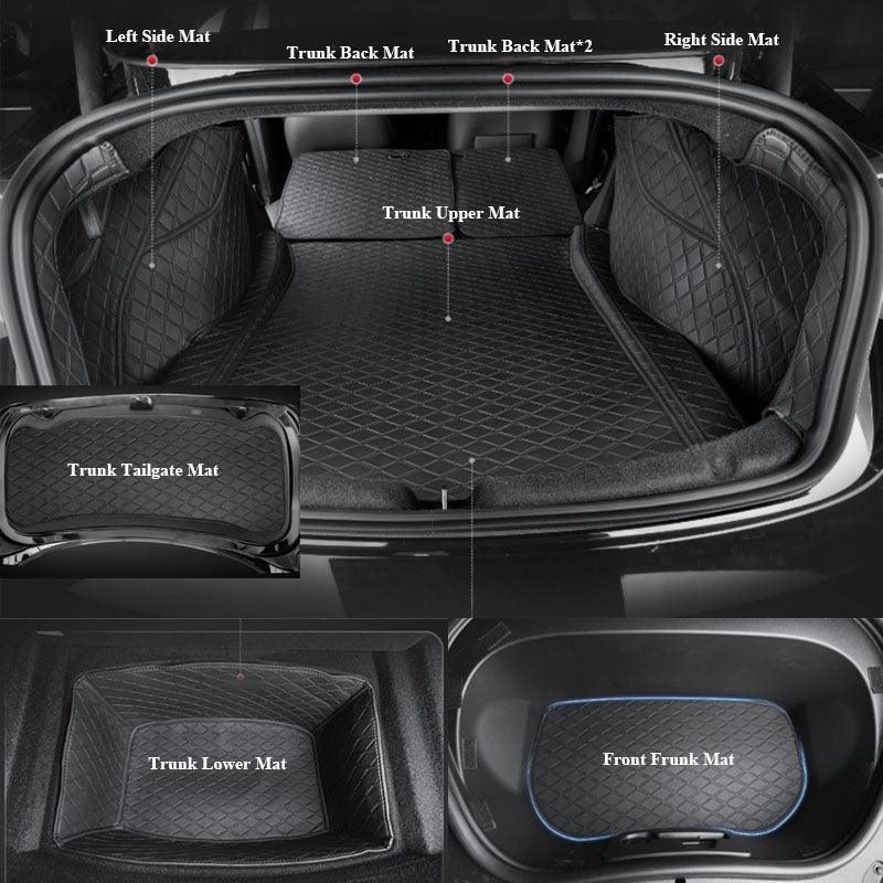 Highland Premium Leather Frunk and Trunk Mat for Tesla Model 3 - Full Coverage Protection - Evooor