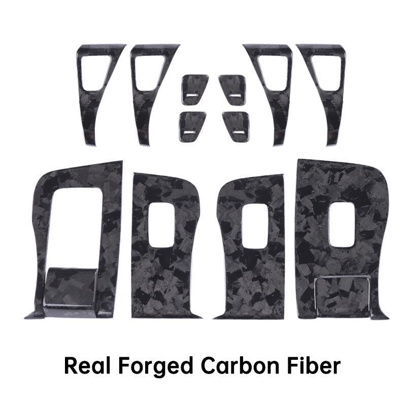 High-Quality Carbon Fiber Door Switch Covers for Tesla Model 3 and Model Y (Set of 12) - Evooor