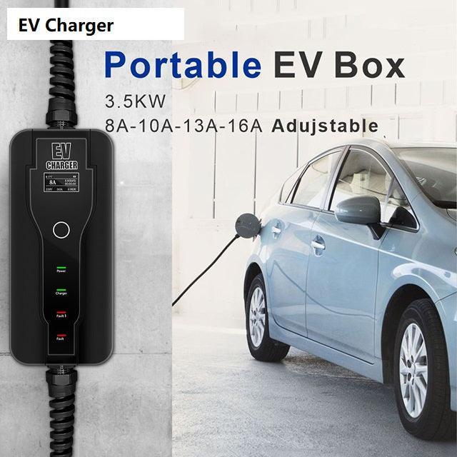 Model S/X/3/Y Portable Charger 16A/32A Adjustable Mode 2 Level 2 Household Waterproof EV Charger for Tesla(2012-2023) - Evooor