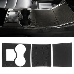 [Real Carbon Fiber] Model 3 Center Console Overlays, Decoration Wrap Cover (Gen. 1) for Tesla(2017-2020)