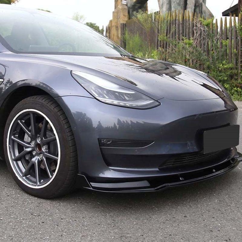 Enhanced 2020-2024 Tesla Model Y Front Bumper Lip Spoiler Set for Style Upgrade - Evooor