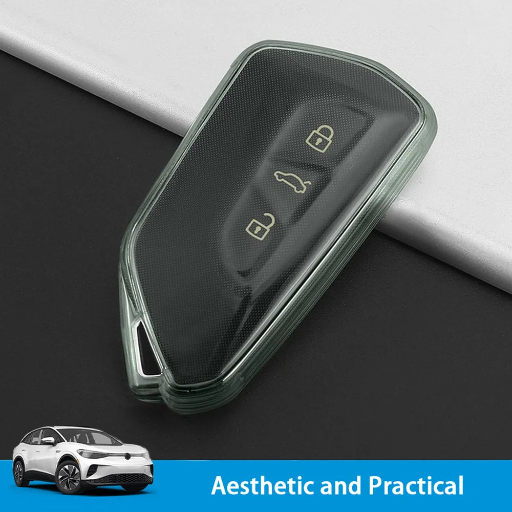 TPU Car Key Transparent Cover For VW ID.4 2023-2025 - Evooor