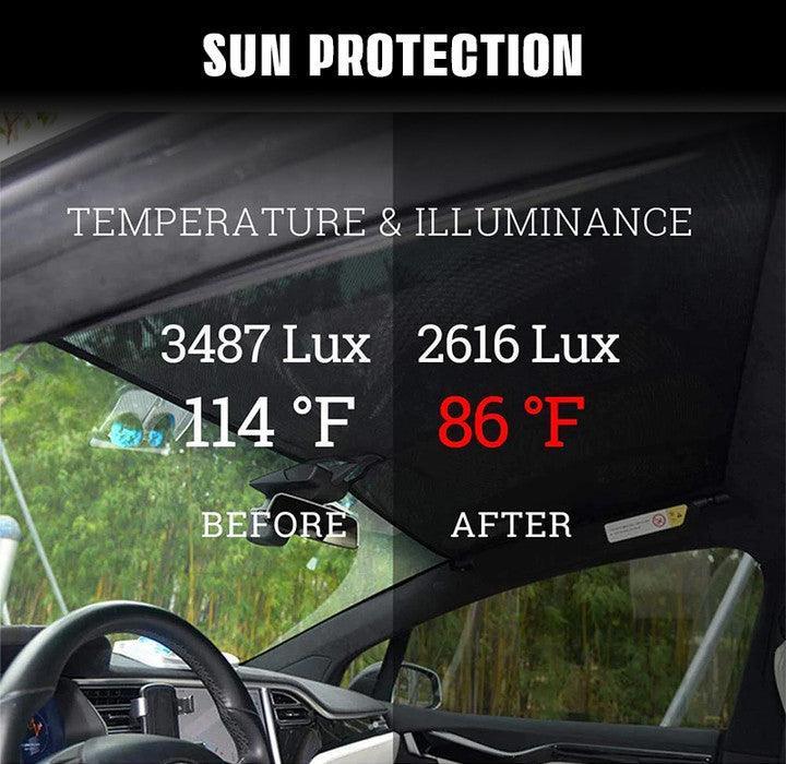 Custom Fit Front Sun Visor Sunshade for Tesla Model X (2021-2024) - Improve Sun Protection and Style with this Premium Accessory - Evooor