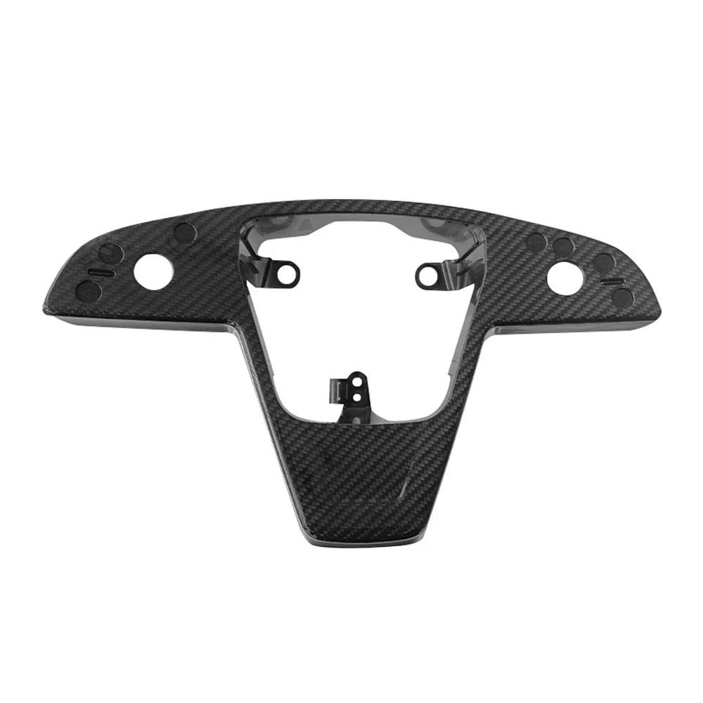 Premium Carbon Fiber Steering Wheel Cover Plate Panel for Tesla Model S/X (2021-2024) - Enhance and Protect Your Steering Wheel - Evooor