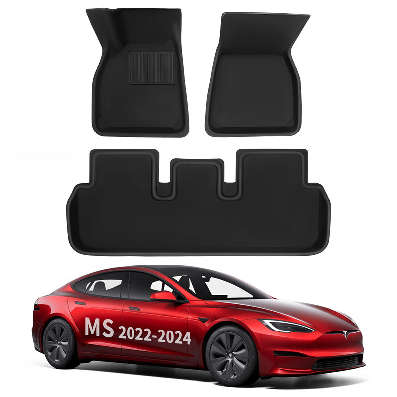 Tesla All Weather XPE Interior Floor Mats Cargo Liners Set for 2022-2024 Model S