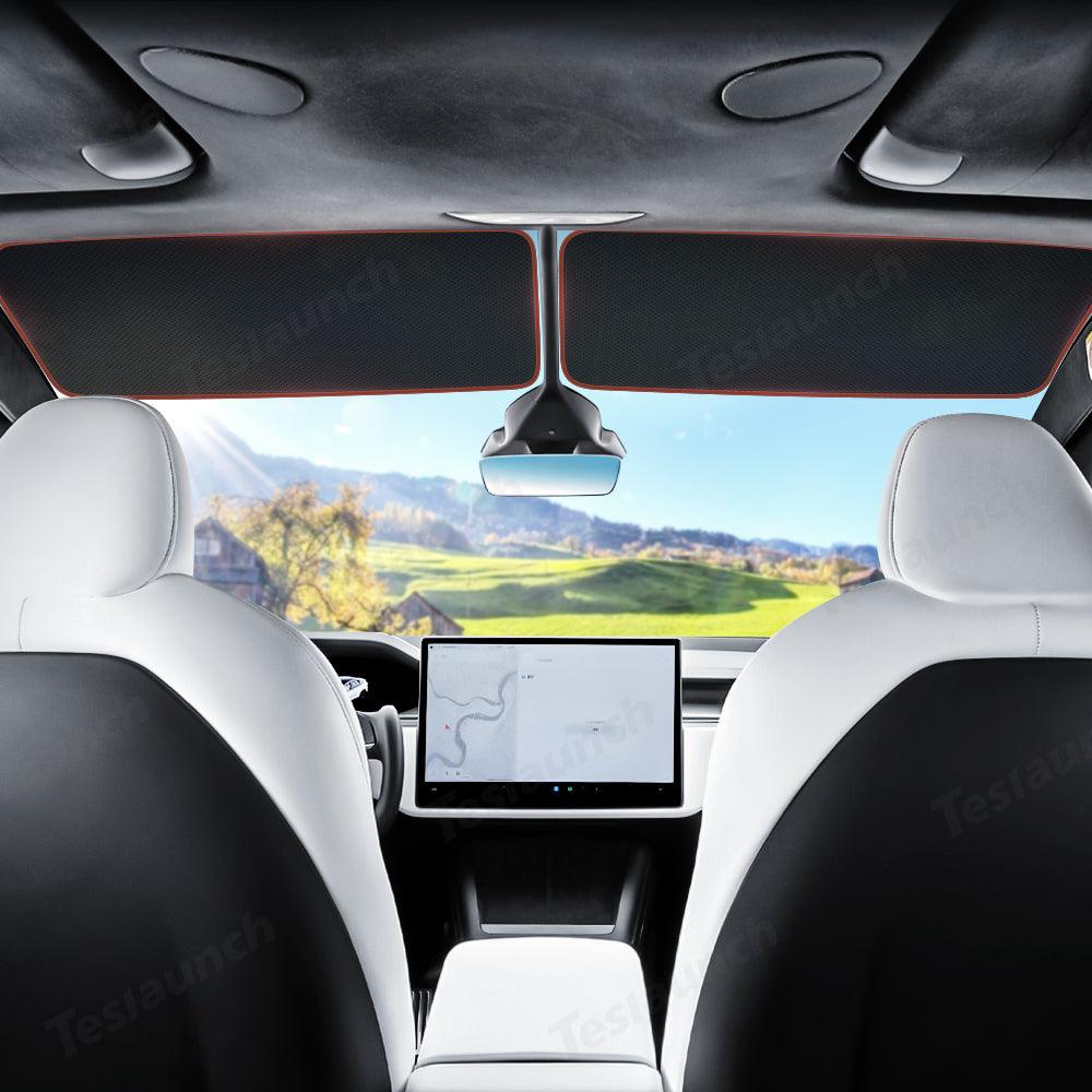 High-Quality Mesh Sunroof Shade with Electrostatic Adhesion for Tesla Model X - Front Windshield Sun Protection Solution - Evooor