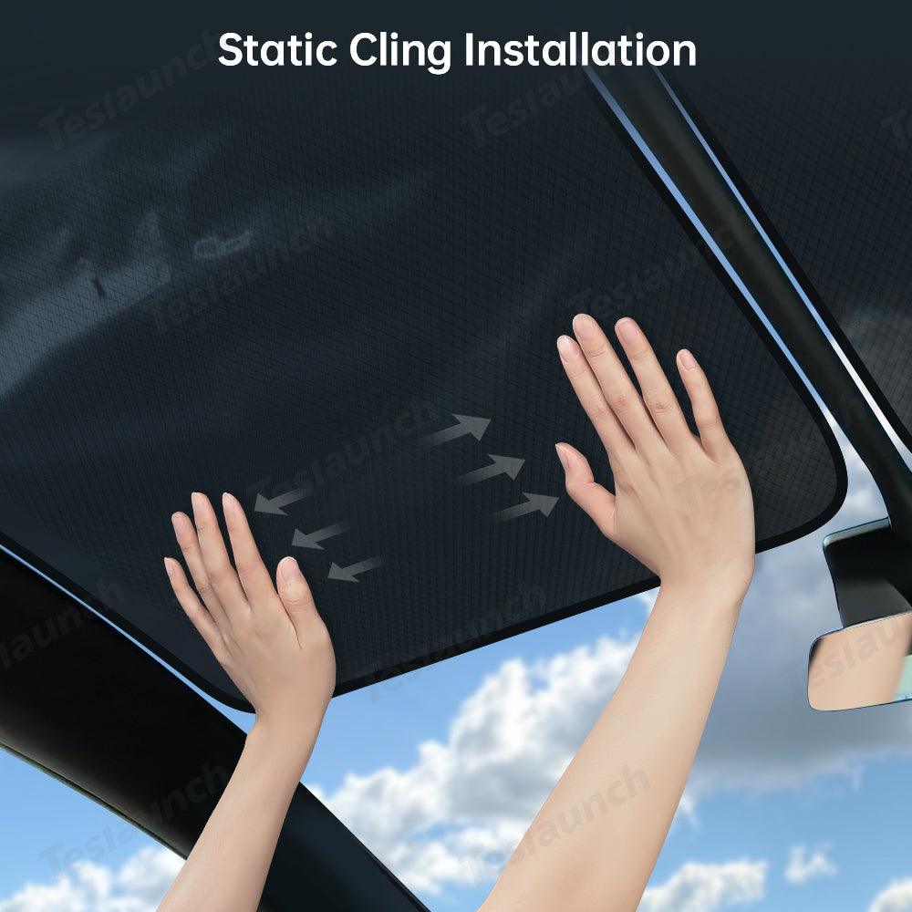 High-Quality Mesh Sunroof Shade with Electrostatic Adhesion for Tesla Model X - Front Windshield Sun Protection Solution - Evooor