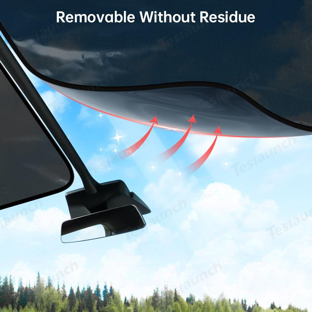 High-Quality Mesh Sunroof Shade with Electrostatic Adhesion for Tesla Model X - Front Windshield Sun Protection Solution - Evooor
