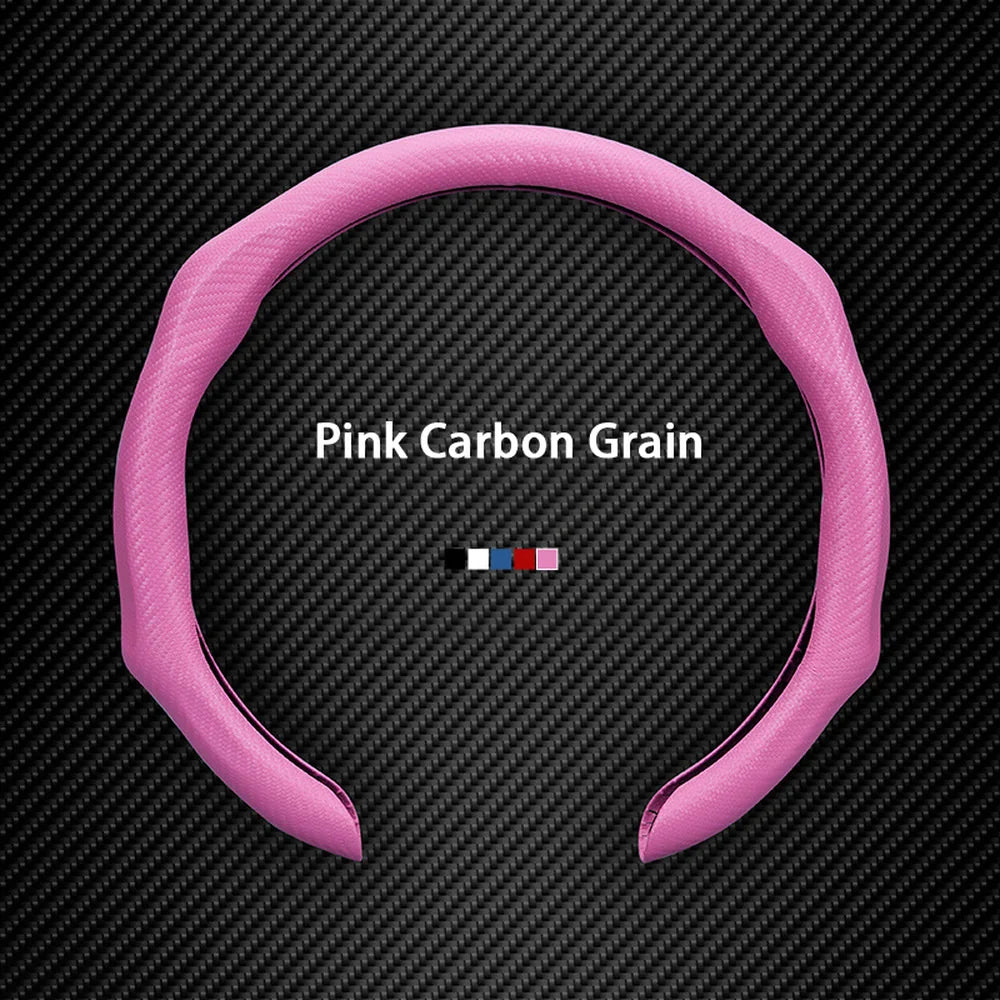 Leather Carbon Fiber Texture Anti-slip Steering Wheel Cover For VW ID.4 2025 - Evooor