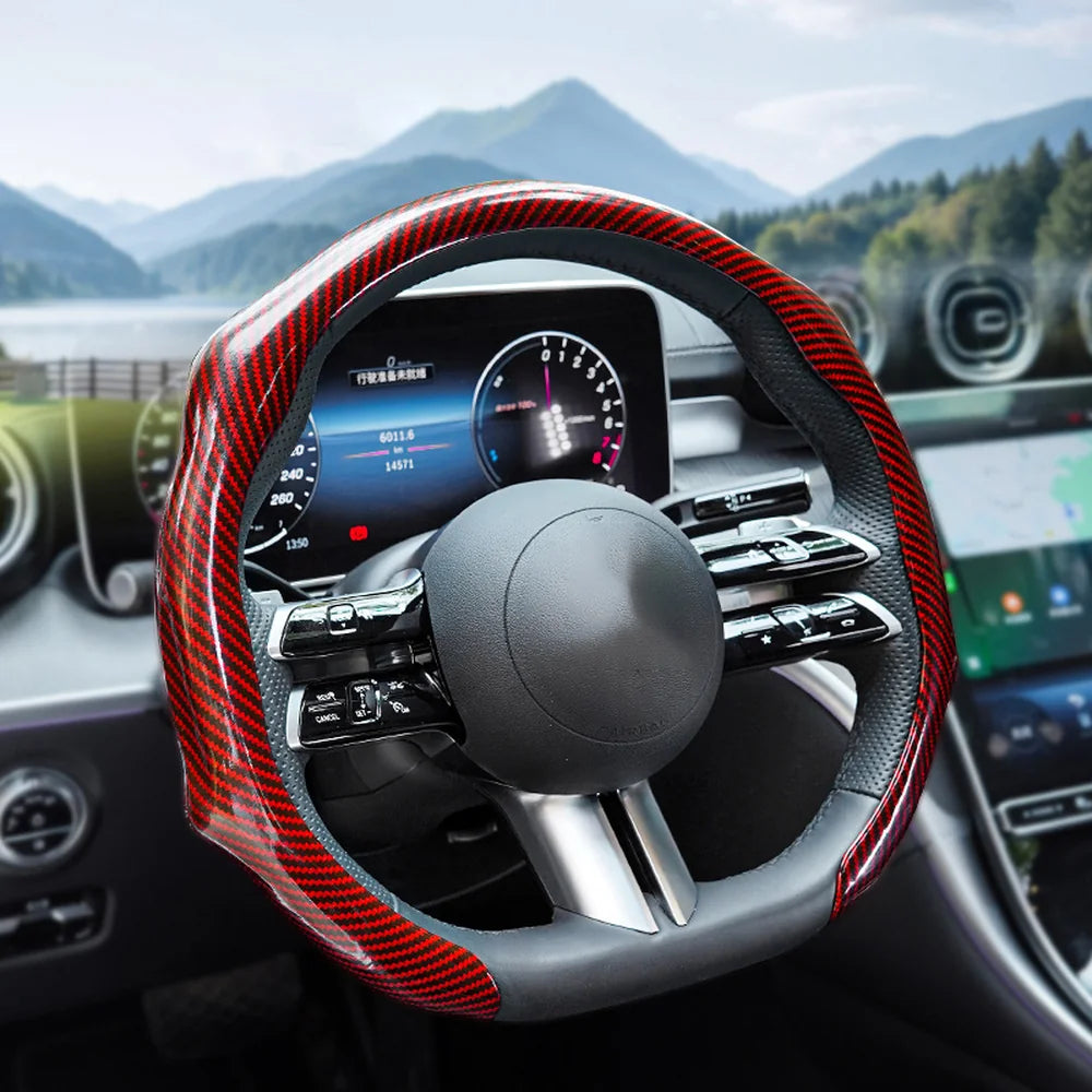 ABS Carbon Fiber Texture Steering Wheel Cover For VW ID.4 2025 - Evooor
