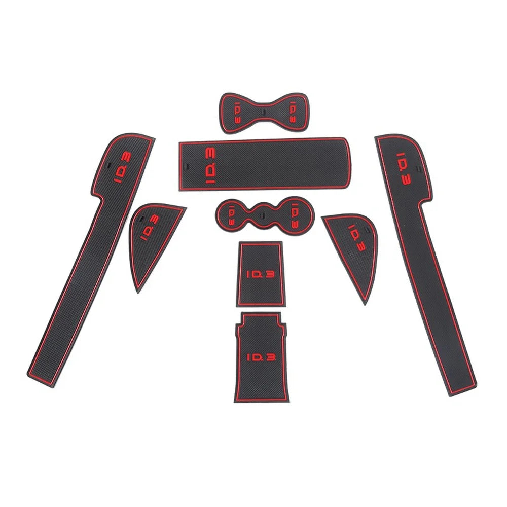 Leather Car Interior Slot Mats 9Pcs For VW ID.3 2021-2025 - Evooor