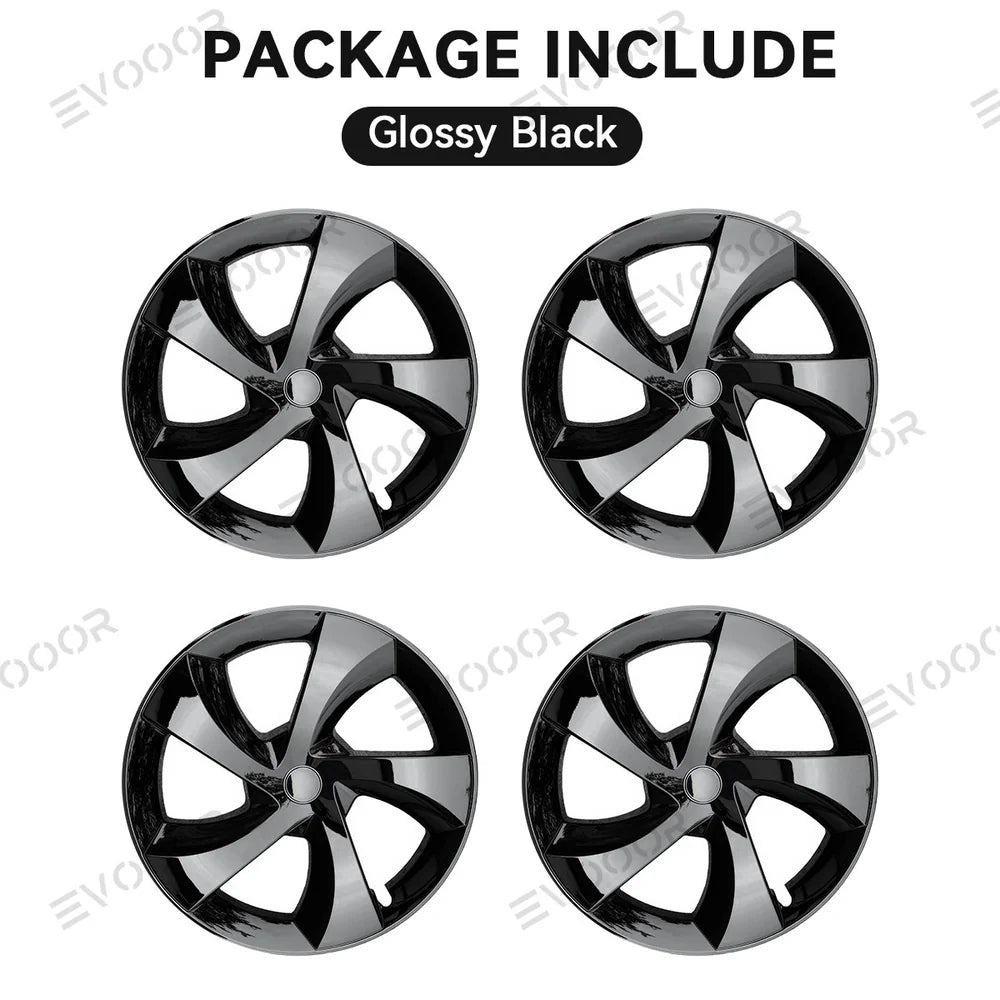 Tesla Model Y Juniper 2025+ 19'' Full-Cover Twist Spoke Wheel Covers Set - Pack of 4