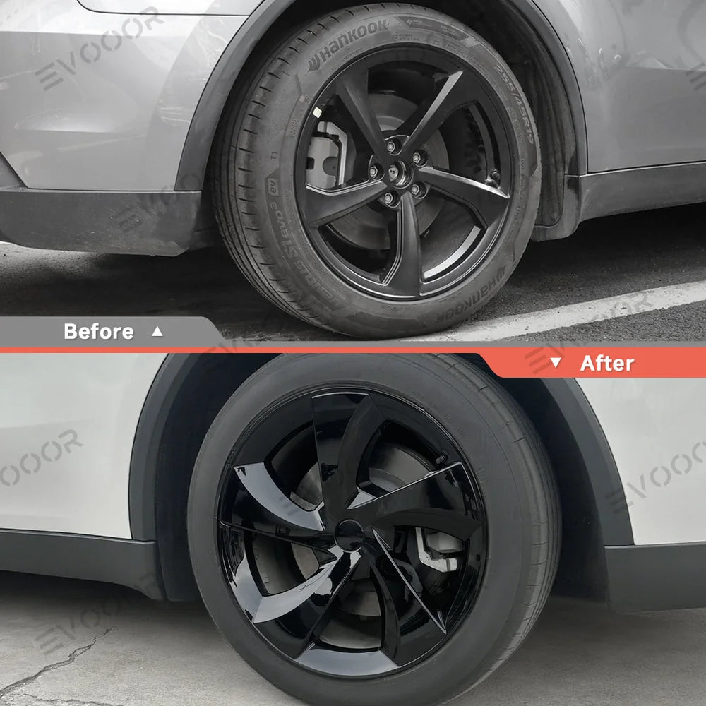 Tesla Model Y Juniper 2025+ 19'' Full-Cover Twist Spoke Wheel Covers Set - Pack of 4