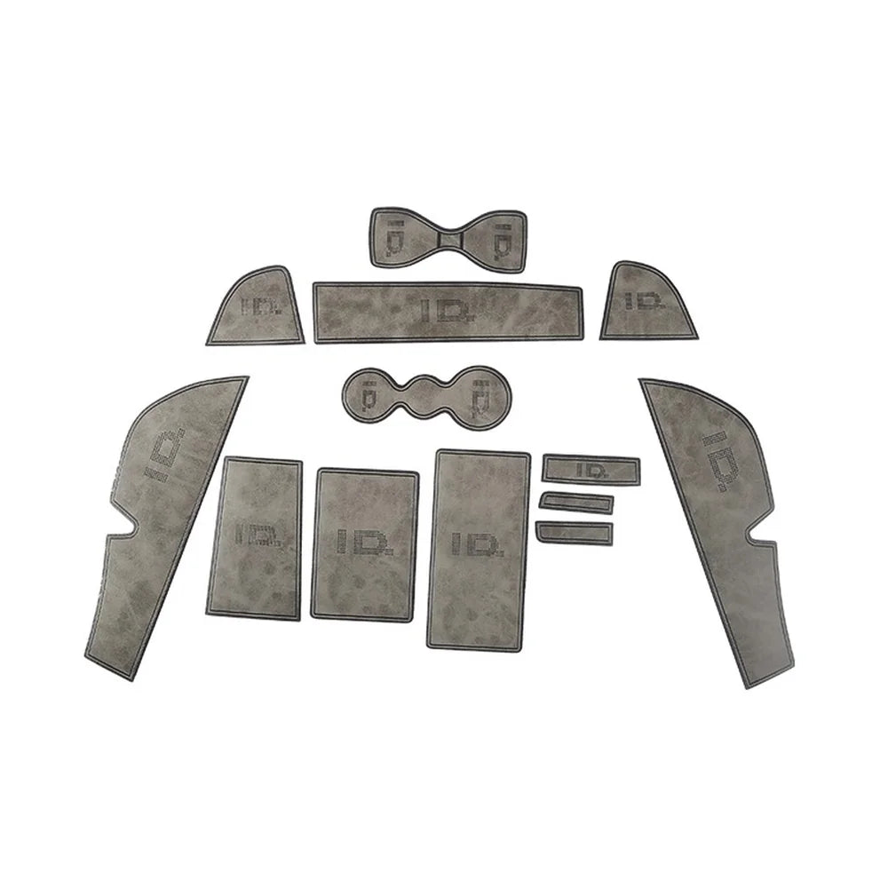 Leather Car Interior Slot Mats 9Pcs For VW ID.4 2021-2025 - Evooor