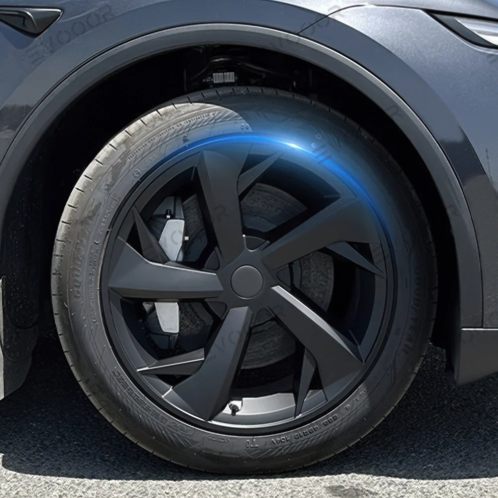 Set of 4 Stainless Steel 19'' Tesla Model Y Juniper 2025+ Wheel Covers in Spoke Design