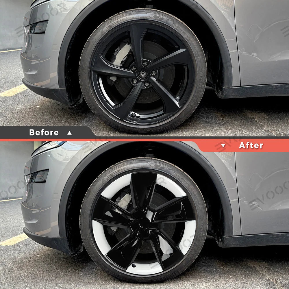 Highland Performance 19"-os kerékborítás szett Tesla Model Y - Továbbfejlesztett borókamintázat (4 db)