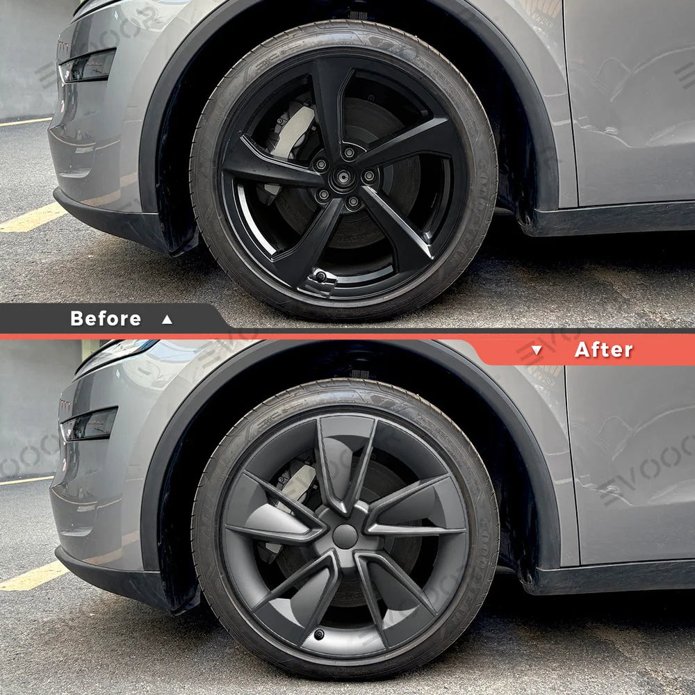 Highland Performance 19"-os kerékborítás szett Tesla Model Y - Továbbfejlesztett borókamintázat (4 db)