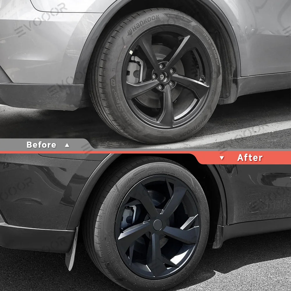 Set of 4 Stainless Steel 19'' Tesla Model Y Juniper 2025+ Wheel Covers in Spoke Design