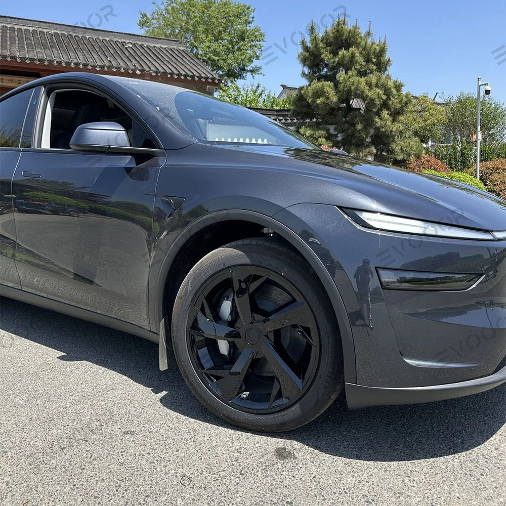 Set of 4 Stainless Steel 19'' Tesla Model Y Juniper 2025+ Wheel Covers in Spoke Design