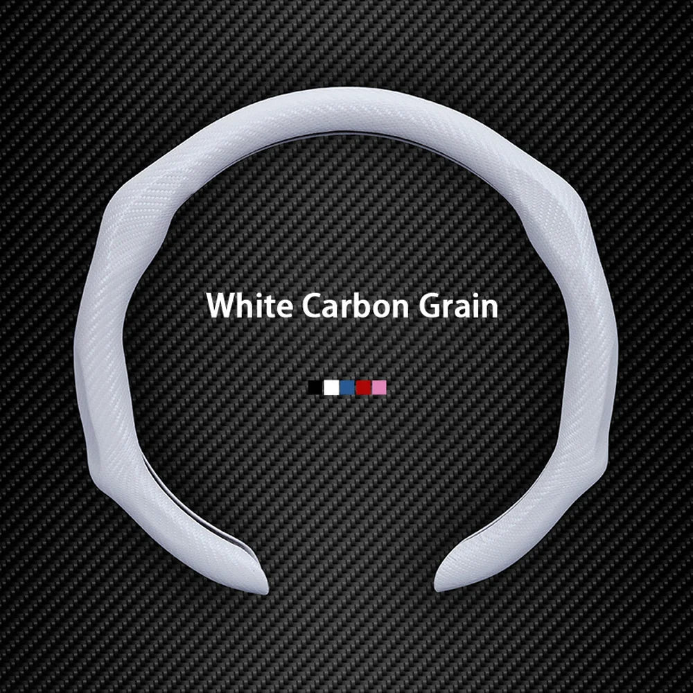 Leather Carbon Fiber Texture Anti-slip Steering Wheel Cover For VW ID.4 2025 - Evooor