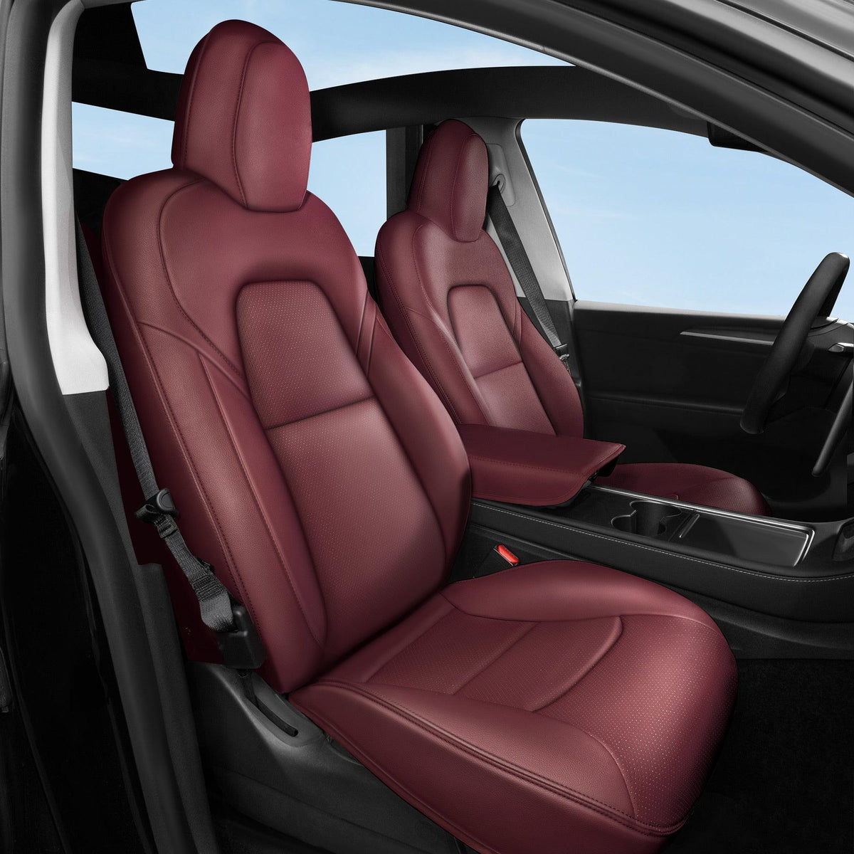 Premium Tesla Model Y 7 Seater Seat Cover Set with Upgraded 2nd-Row 40/60 Split Bench Design for Ultimate Comfort and Protection - Evooor
