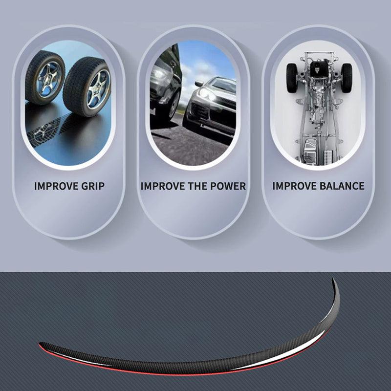 Model Y Real Carbon Fiber Spoiler Wing Red Color for Tesla - Evooor