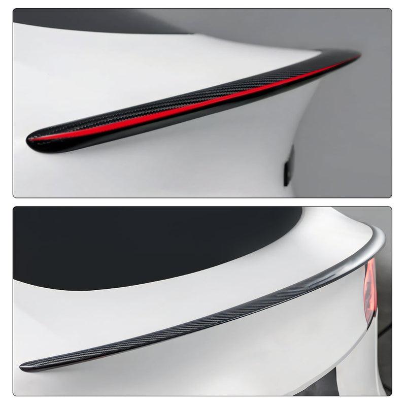Model Y Real Carbon Fiber Spoiler Wing Red Color for Tesla - Evooor
