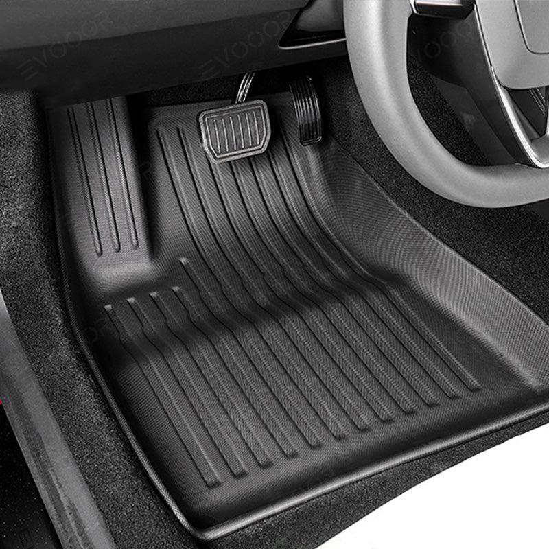 2024 Model 3 Highland Floor Mats All Weather Double Layer Flocking Tpe For Tesla - Evooor