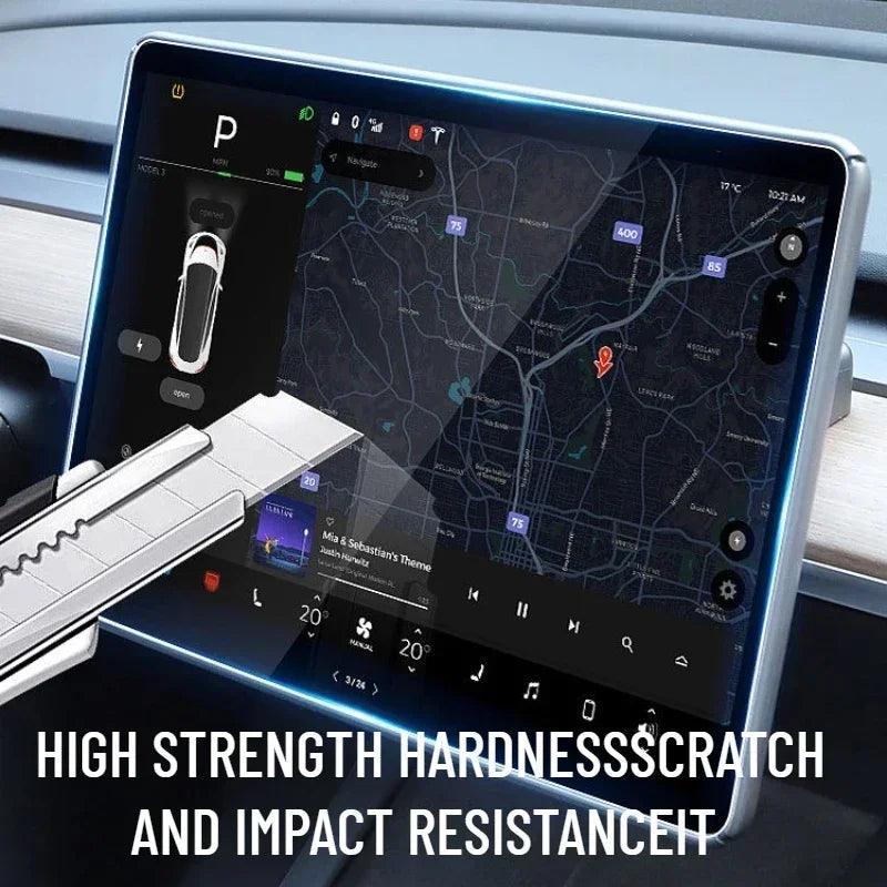 2024 Model 3 Highland Dashboard Screen & Second Row Seat Screen Protector Tempered Film Fully Covers For Tesla - Evooor