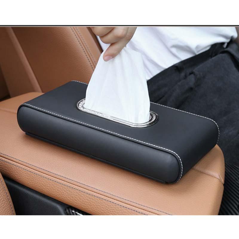 Model S/3/X/Y Leather Napkin Holder Leather Tissue Box for Tesla - Evooor