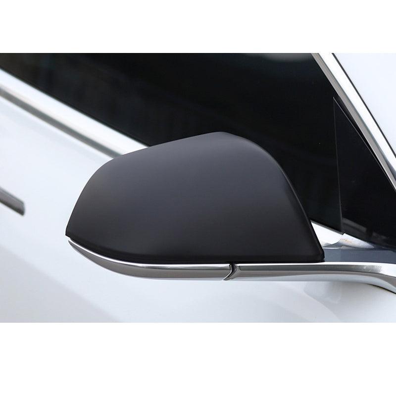 Model 3 Mirrors Cap ABS Matte Black Carbon Fiber (Carbon Fiber Pattern ABS) (1 pair) For Tesla (2017-2024) - Evooor